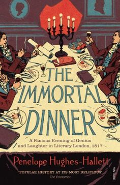 an old book cover with people sitting at a dinner table and the title, the immortaal dinner