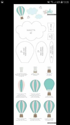 the instructions for how to make a hot air balloon paper crafting kit that is easy and fun