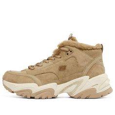 (WMNS) Skechers Stamina V2 167338-TAN (SNKR/Women's/High Top/Dad Shoes) Mid-top Suede Sneakers For Winter, Winter Mid-top Suede Sneakers, Winter Suede Mid-top Sneakers, Beige Lace-up Winter Sneakers, Winter Suede Sneakers, Dad Shoes, High Top, High Tops, Sneakers