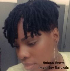 Mini Nubian Twists Mini Twists Tapered Natural Hair, Nubian Twists Short, Loc Hawk, Braidlocs Journey, Nubian Twists, Short Twist, Coiling Natural Hair, Short Dreadlocks Styles, Natural Hair Haircuts