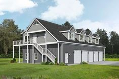 this is an artist's rendering of the garage apartment plans for two story homes