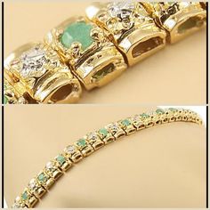 Sale!!Captivating Women's 18k Yellow Gold Over Sterling Silver 4\5 Ctw Diamond Gemstones And 1.0 Ctw Emerald 7" Bracelet Clarity S12 Round Cut 0.830 Ctw Beryl Green Emerald Gemstones Grade Aa 18kt Weight 11.40 Grams Length 7" Yellow Gold Cubic Zirconia Gemstones For Formal Occasions, Formal Yellow Gold Cubic Zirconia Gemstones, Formal Emerald Diamond Bracelet With Brilliant Cut, Formal Emerald Diamond Bracelet, Luxury Diamond Bracelet With Gemstone, Luxury Yellow Gold Diamond Bracelet With Gemstones, Luxury Green Brilliant Cut Diamond Bracelet, Elegant Yellow Gold Brilliant Cut Gemstones, Elegant Yellow Gold Gemstones With Brilliant Cut