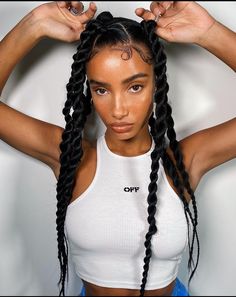 Rope Braids Black Women, Bun Inspiration, Chic Messy Bun, Twist Braid Hairstyles, Festival Hair, Black Braids, Box Braids Hairstyles