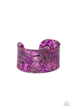 Featuring a retro watercolor pattern, a thick purple acrylic cuff curls around the wrist for an out-of-this-world colorful look.

 Sold as one individual bracelet. Retro Watercolor, Paparazzi Accessories Jewelry, Acrylic Bracelet, Purple Acrylic, Mobile Boutique, Purple Bracelet, Paparazzi Accessories, Paparazzi Jewelry, Chic Accessories