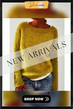 Solid Knitted Plus Size Pullovers Jumpers Sweaters Casual Knitted Fall Sweater, Casual Knitted Long Sleeve Top, Fall Knitted Tops With Crew Neck, Casual Long Sleeve Knitted Top, Winter Crew Neck Knitted Top, Winter Knitted Crew Neck Top, Knitted Long Sleeve Tops For Fall, Casual Oversized Knitted Tops, Oversized Casual Knit Tops