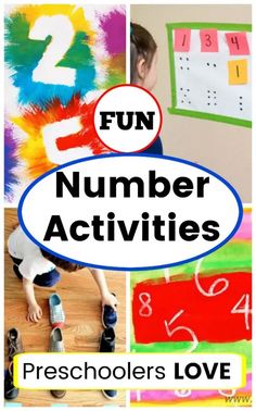 fun number activities for preschoolers to do with the numbers and letters on the wall