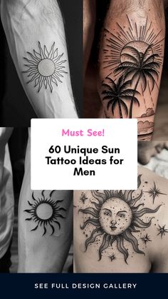 Explore 60 unique sun tattoo ideas for men with various styles, from minimalist symbols to detailed designs. Featuring 4 stunning images that showcase creativity and personality.