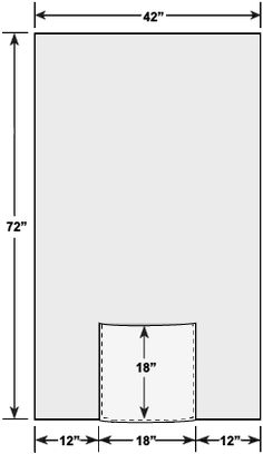 an area with measurements for the size and width of a square piece of paper, which is