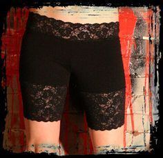 Stretch Shorts With Lace Trim, Stretch Lace Trim Shorts, Black Stretch Shorts With Lace Trim, Fitted Lace Shorts With Lace Trim, Fitted Lace Trim Shorts, Fitted Lace Shorts, Fitted Black Lace Shorts, Black Fitted Lace Shorts, Fitted Shorts With Lace Trim