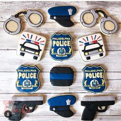 Police Graduation Cookies, Police Car Cookies, Police Themed Cookies, Police Decorated Cookies, Police Badge Cookies Decorated, Police Retirement Cookies Decorated, Police Badge Cookies