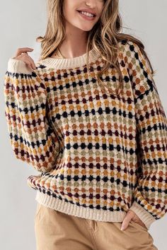 Daize Knit Sweater - Jennifer Kay Design Knit Sweater, Oversized Sweater, Knitted Sweaters, Knitting Patterns, Boutique, Wool, Knitting, How To Wear