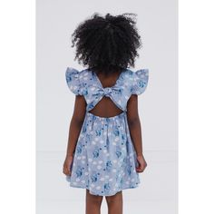 Your little girl is ready to play in this cute Bluey dress! This stylish skater dress features pretty flutter sleeves, a cutout back with a bow design, and an awesome all-over print of Bluey and daisies that your child will be excited to wear. Soft and comfortable, this fashionable Bluey chambray dress is the perfect outfit for a day of fun and adventure! Bluey Dress, Dress With Flutter Sleeves, Skater Style Dress, Toddler Girl Shorts, Casual Sundress, Chambray Dress, Bow Design, Formal Outfit, Toddler Dress