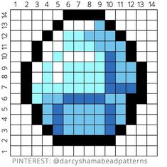 an image of a blue and black square with numbers on the bottom, which is drawn in