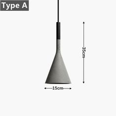 an image of a light that is in the shape of a cone with measurements for it