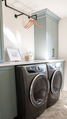 a washer and dryer in a laundry room