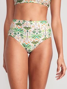 High-Waisted Bikini Swim Bottoms for Women | Old Navy Modest Bikinis, Full Coverage Swim Bottoms, Swimsuits Sporty, Swimming Suits, High Waisted Swim, Summer Goals, Tankini Swim Tops, Swim Tankini, Swim Suits