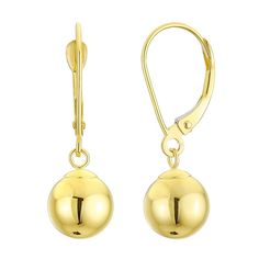 These gorgeous 14k gold dangle ball leverback drop earrings are the perfect way to finish any outfit. These gorgeous 14k gold dangle ball leverback drop earrings are the perfect way to finish any outfit. Length: 24.5 mm Closures: leverback Metal: 14k gold Finish: polished Packaging: boxed Please note, due to the high value of this item, a signature may be required upon delivery. Size: One Size. Color: Multicolor. Gender: female. Age Group: adult. Classic Dangle Earrings With Lever Back, Classic Dangle Lever Back Earrings, 14k Gold Round Lever Back Earrings, 14k Gold Lever Back Drop Earrings, Yellow Gold Lever Back Drop Earrings, 14k Gold Dangle Earrings With Lever Back, 14k Gold Lever Back Earrings For Formal Occasions, Yellow Gold Dangle Earrings With Lever Back, 14k Gold Lever Back Formal Earrings