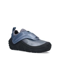 Kiko Kostadinov Tonkin sneakers in gray leather and mesh with blue details, strap closure, and black rubber sole. Composition: 100% Leather Kiko Kostadinov Shoes, Fisher Man, Skateboard Fashion, Kiko Kostadinov, Swag Shoes, Gray Leather, Men's Sneakers, Only Fashion, Designer Sneakers