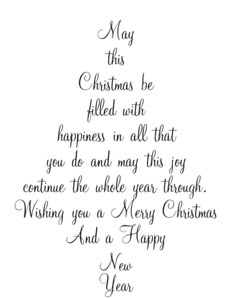 a christmas tree with the words merry and a happy new year written in black ink