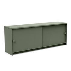 a green cabinet with two doors on each side