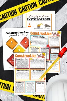 construction activities for kids with caution tape around them