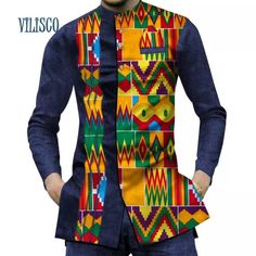 African Men Shirt Black Top Kente Print Dashiki Mens Shirt | Etsy African Fashion For Men, African Suit, Traditional African Clothing, African Attire For Men, African Dresses Men, African Shirts For Men, Afrikaanse Mode, African Dashiki, African Clothing For Men