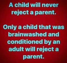 a red screen with the words'a child will never reflect a parent only a child that was brainwashed and conditioned by an adult will respect a parent