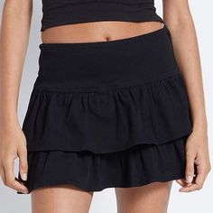 Nwt Pacsun La Hearts Black Ruffle Mini Skirt Size Medium Nwt Tags No Flaws Offers Welcomed Fl Black Ruffle Mini Skirt, Drop Waist Skirt, Cotton Mini Skirt, Ruffle Mini Skirt, Black Ruffle, Pacsun, Mini Skirt, Womens Skirt, Mini Skirts