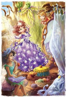 the princess and her friends in their fairy land