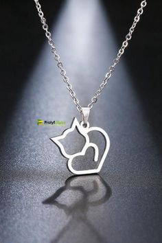 Sterling silver necklace featuring diamond accent cat pendant. silver necklaces awesome|silver necklaces pendant|cat pendant necklace|cat necklace cute #silvernecklaceforwomen #silvernecklaceformen #silvernecklaceforgirlfriend #necklace #accessories #mensnecklace #accessoriesonline #cutejewelry #pendantnecklace Cat Print Jewelry Gift, Silver Jewelry With Cat Print For Gift, Metal Cat Design Necklace For Gift, Metal Jewelry With Cat Design For Gift, Metal Cat Design Jewelry As Gift, Cat Design Metal Jewelry As Gift, Valentine's Day Gift Necklace With Cat Design, Valentine's Day Cat Design Necklace Gift, Valentine's Day Gift Cat Design Necklace