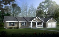 this is an artist's rendering of these ranch style home plans for the future