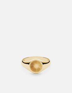 Solar Signet Ring, Gold Vermeil, Polished | Men's Rings | Miansai Men's Signet Ring, Signet Ring Gold, Polish Women, Mens Gold Rings, Women's Rings, Gold Ring Designs, Engraved Design, Gold Signet Ring, Mens Gold