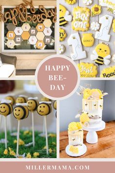 bee themed birthday party with yellow and white decorations