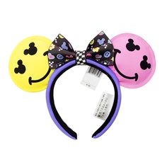 New Disney Mickey Ear Embroidered Smiling Face Leather Headband Disneyland Hair Band Minnie Mouse Disneyland Hair, Minnie Mouse Hair, Mouse Hair, Leather Headband, Disney Mickey Ears, Leather Headbands, Smiling Face, Mickey Ears, Smile Face