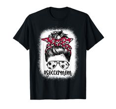 a black t - shirt with the words soccer mom on it