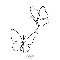 the outline of two butterflies on a white background