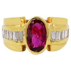 18K yellow gold ring with diamond and ruby. Sophia D has been known world-wide for over 40 years because of its rich history of design and quality craftsmanship. From art deco to antique reproduction, these timeless pieces, when merged with modern manufacturing techniques, create a perfect harmony between old and new. Gold Ring With Diamond, Ruby And Diamond Ring, Ruby Diamond Rings, Ring With Diamond, 18k Yellow Gold Ring, Perfect Harmony, Ruby Diamond, Yellow Gold Ring, Art Deco Design