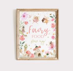 a fairy food place sign hanging on the wall