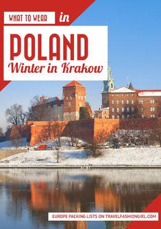 a red and white photo with the words poland winter in frakaw on it