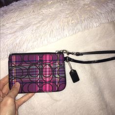 Brand New, Was Limited Edition When Purchased! Purple Coach Purse, Multicolor Coach Pouch Bag, Coach Purses Purple, Coach Purple Bags For On-the-go, Coach Wallet With Zipper Closure For On-the-go, Coach Wristlet, Bags Coach, Purple Black, Wristlets