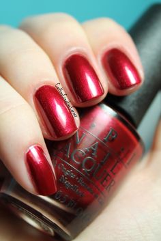 OPI - I'm Not Really a Waitress Nails Colorful, Color Change Nail Polish, Color Changing Nails, Red Nail Polish, Red Nail, Opi Nail Lacquer