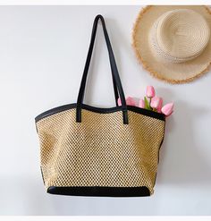 IN STOCK FAST SHIPPING FROM LOS ANGELES Fishnet patterned straw woven tote. Great for tropical vacation. New summer beach look. Size: 11.8"H x 18.8"W x 7.5"D Designer Style ID: 8512 Straw Woven Fishnet Tote Bag with Inner Pouch, Retro Vibes, Summer Bag, Everyday Shoulder Bag, Beach Bag Beachwear Woven Straw Tote Bag, Summer Woven Leather Straw Beach Bag, Woven Leather Tote Beach Bag, Beachy Woven Straw Tote Bag, Eco-friendly Straw Beach Bag With Woven Leather, Summer Beach Looks, Woven Tote Bag, Tropical Vacation, Beach Look