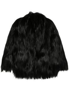 black goat fur, silk fur design concealed press-stud fastening round neck long sleeves two side inset pockets full lining straight hem Black Goat, Fur Design, Iconic Bags, Demi Fine Jewelry, Exclusive Fashion, Fine Earrings, Workout Jacket, Ballet Flat Shoes, Ski Wear