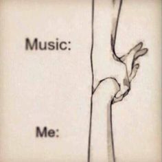 a drawing of a hand holding the wrist of another hand with music written on it