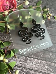 Rustic Earrings, Nickel Free Jewelry, Snake Earrings, Stunning Earrings, Personalized Wedding Gifts, Leather Earrings, Personalized Signs, Stars And Moon, Personalized Wedding