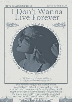 I don’t wanna live forever- fifty shades of grey- Taylor swift - zayn- poster-music poster Taylor Swift Zayn Malik, Taylor's Cardigan, Zayn Poster, Reputation Poster, Room Aestethic, Iphone Setup, Taylor Songs, College Decor, Print Outs