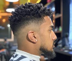 Mid Afro Hairstyles, African American Men Haircut, Drop Fade Haircut Black Men, Black Male Haircuts, Haircut For Men Fade, Frohawk Fade, Afro Hair Fade, Men Haircut Undercut