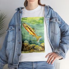 Unisex Heavy Cotton Tee Californian Golden Trout - Etsy UK Golden Trout, Fishing, Etsy Uk