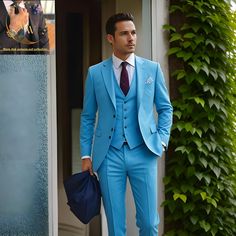 Luxury brand suits for men's, Sky blue standard 3 piece suits, wedding traditional dress for men, Royal wedding suits by Weddingwearstore on Etsy