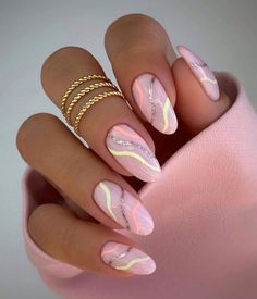 Astrological Nail Designs, Almond Shaped Nails Designs, Cute Almond Nails, Almond Shape Nails, Her Nails, Almond Acrylic Nails, Almond Shape